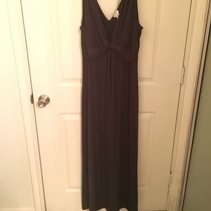 Size Large Brown Maxi Dress with Knot in Front